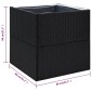 vidaXL Ζαρντινιέρα Κήπου Μαύρη 80 x 80 x 80 εκ. από Συνθετικό Ρατάν