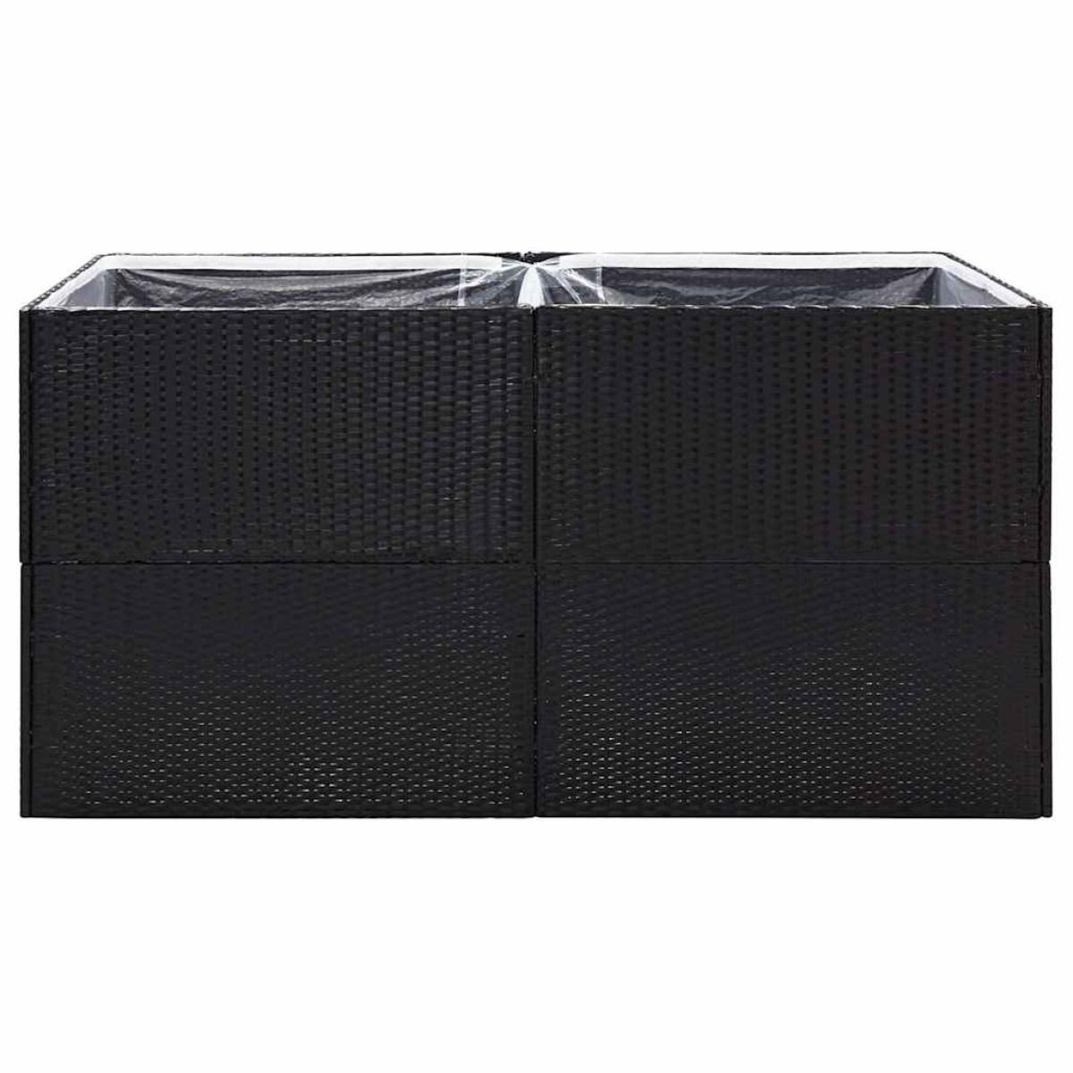 vidaXL Ζαρντινιέρα Κήπου Μαύρη 157 x 80 x 80 εκ. από Συνθετικό Ρατάν