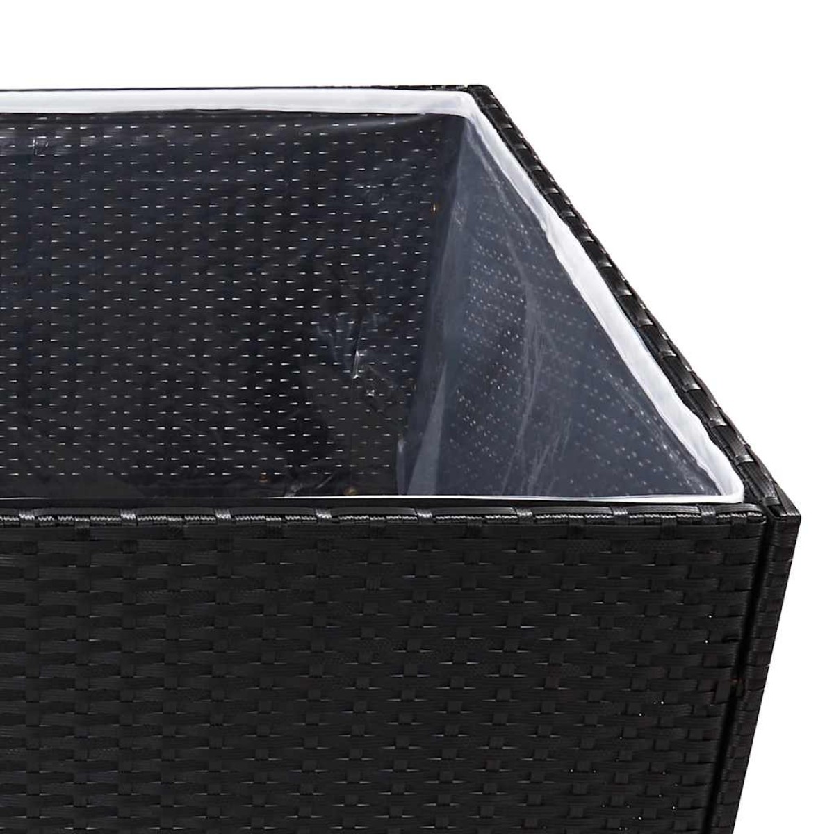 vidaXL Ζαρντινιέρα Κήπου Μαύρη 157 x 80 x 80 εκ. από Συνθετικό Ρατάν