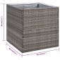 vidaXL Ζαρντινιέρα Κήπου Γκρι 80 x 80 x 80 εκ. από Συνθετικό Ρατάν
