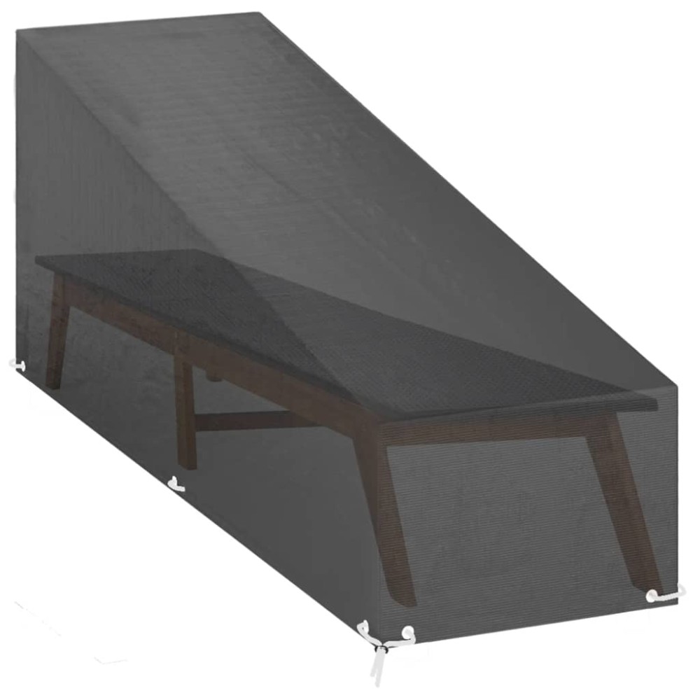 vidaXL Κάλυμμα Ξαπλώστρας με 12 Κρίκους 205x75x40/70 εκ. Πολυαιθυλένιο
