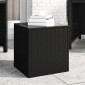 vidaXL Βοηθητικό Τραπεζάκι Μαύρο 40x37x40,5εκ Συνθ Ρατάν/ Ψημένο Γυαλί