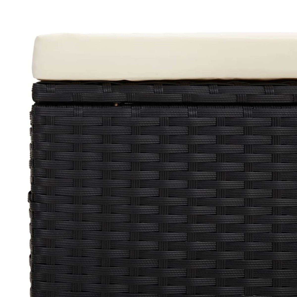 vidaXL Υποπόδιο με Μαξιλάρι Μαύρο 40 x 30 x 40 εκ. από Συνθετικό Ρατάν
