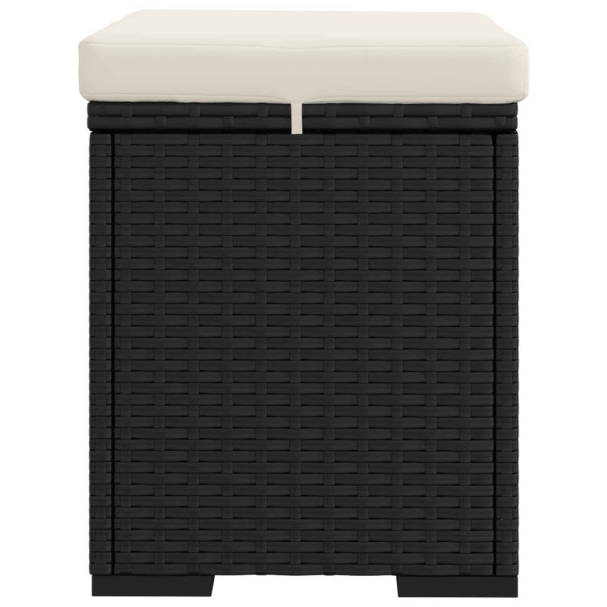 vidaXL Υποπόδια με Μαξιλάρια 2 τεμ. Μαύρα 40x30x40 εκ. από Συνθ. Ρατάν
