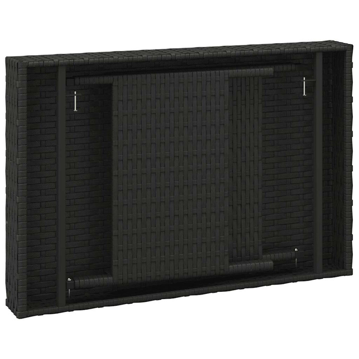 vidaXL Τραπεζάκι Βοηθητικό Πτυσσόμενο Μαύρο 60x40x38 εκ. Συνθ. Ρατάν