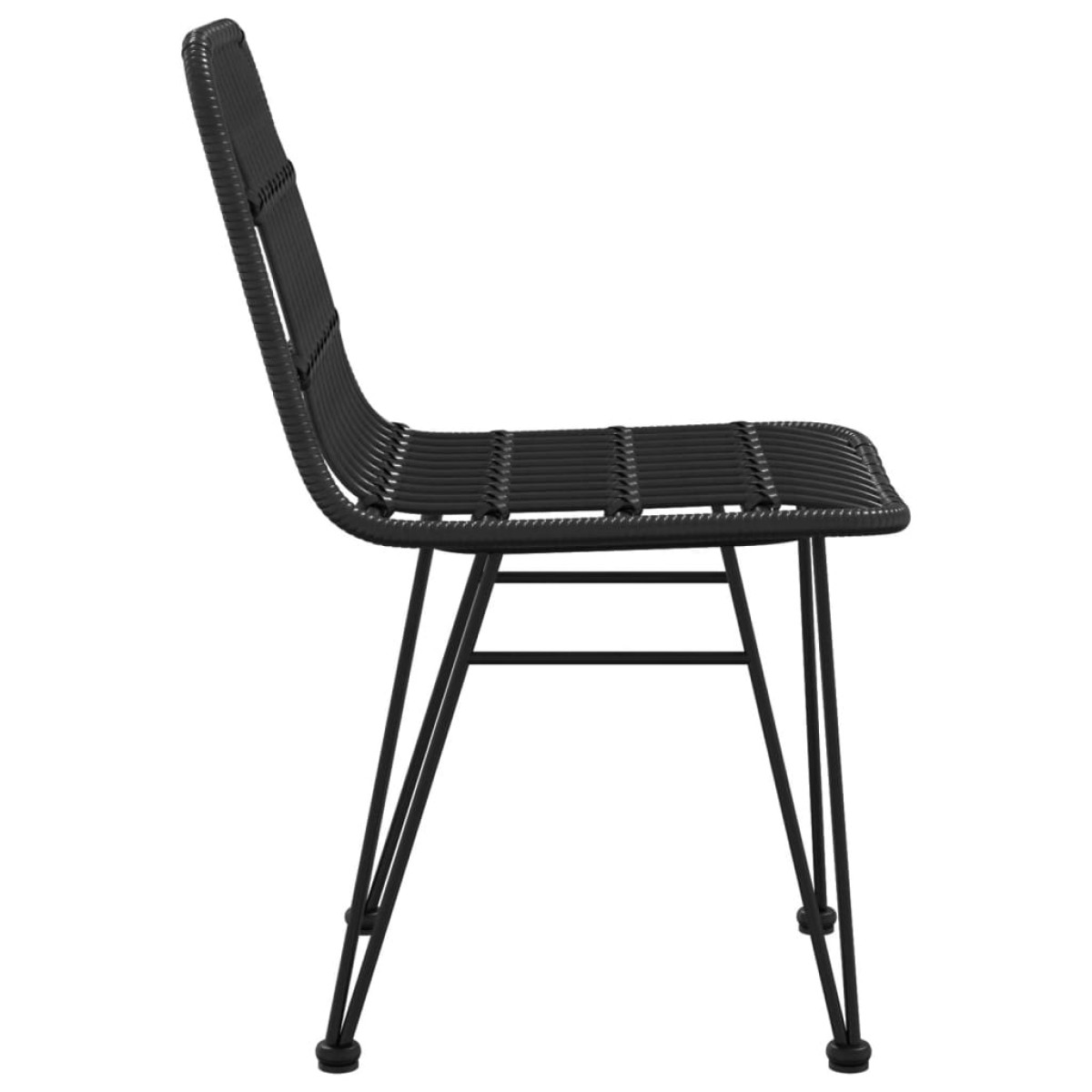 vidaXL Καρέκλες Κήπου 2 τεμ. Μαύρες 48x62x84 εκ. Ρατάν Πολυαιθυλενίου