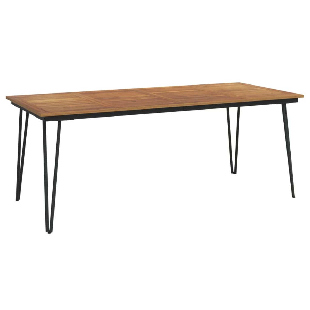vidaXL Τραπέζι Κήπου Με Πόδια Φουρκέτα 200x90x75 εκ. Μασίφ Ακακία