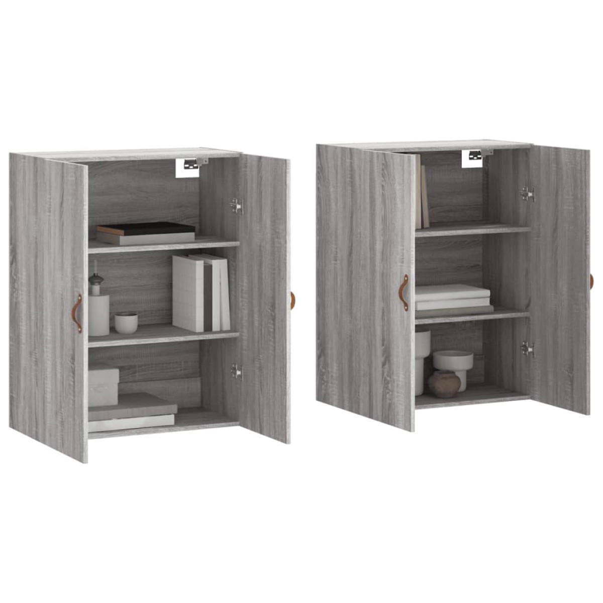 vidaXL Ντουλάπια Τοίχου 2 τεμ. Γκρι Sonoma 69,5 x 34 x 90 εκ.