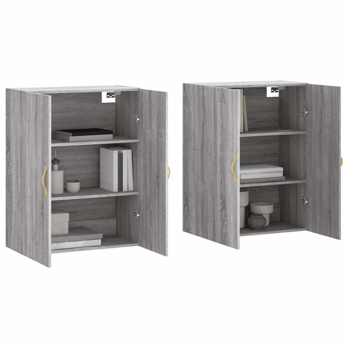 vidaXL Ντουλάπια Τοίχου 2 τεμ. Γκρι Sonoma 69,5 x 34 x 90 εκ.