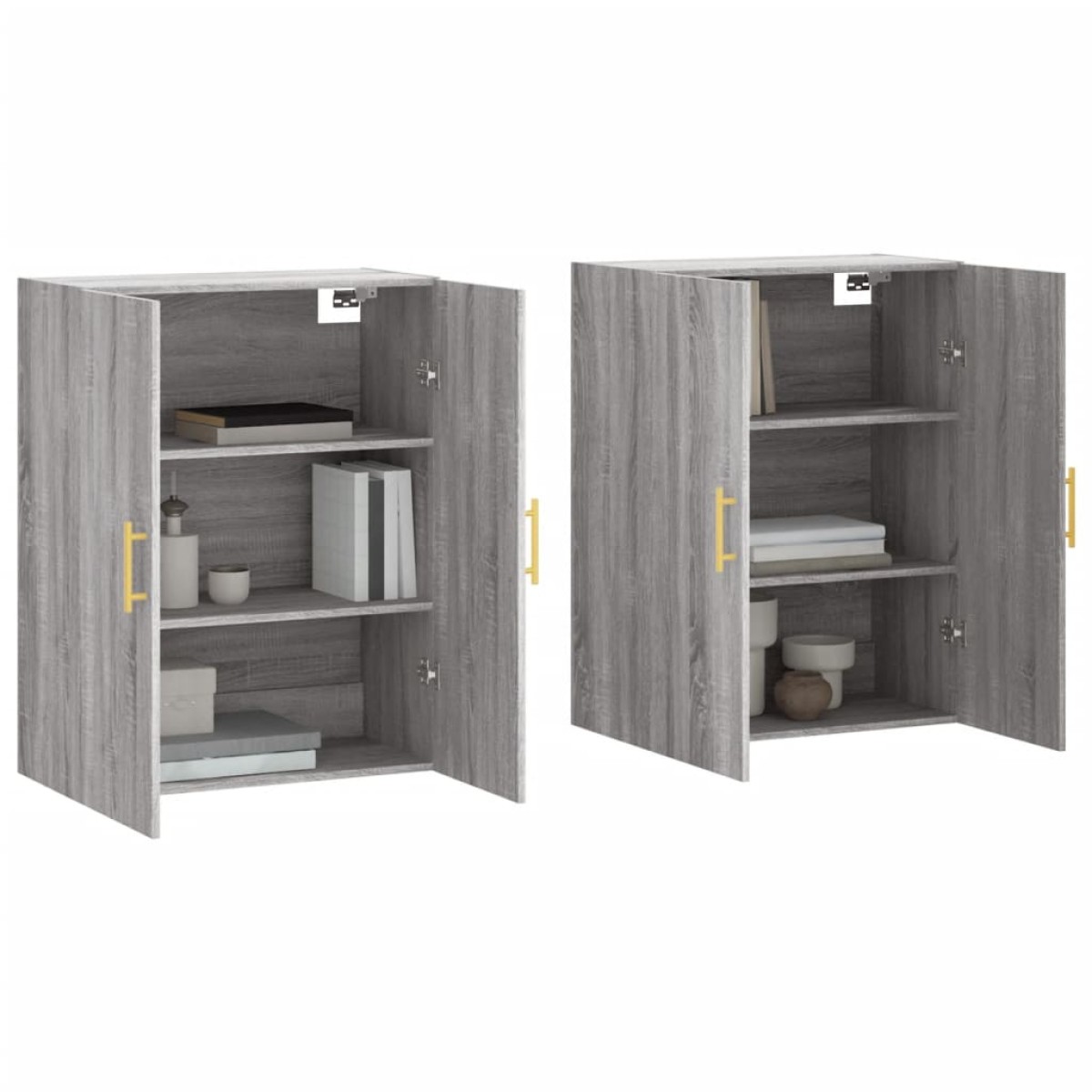 vidaXL Ντουλάπια Τοίχου 2 τεμ. Γκρι Sonoma 69,5 x 34 x 90 εκ.