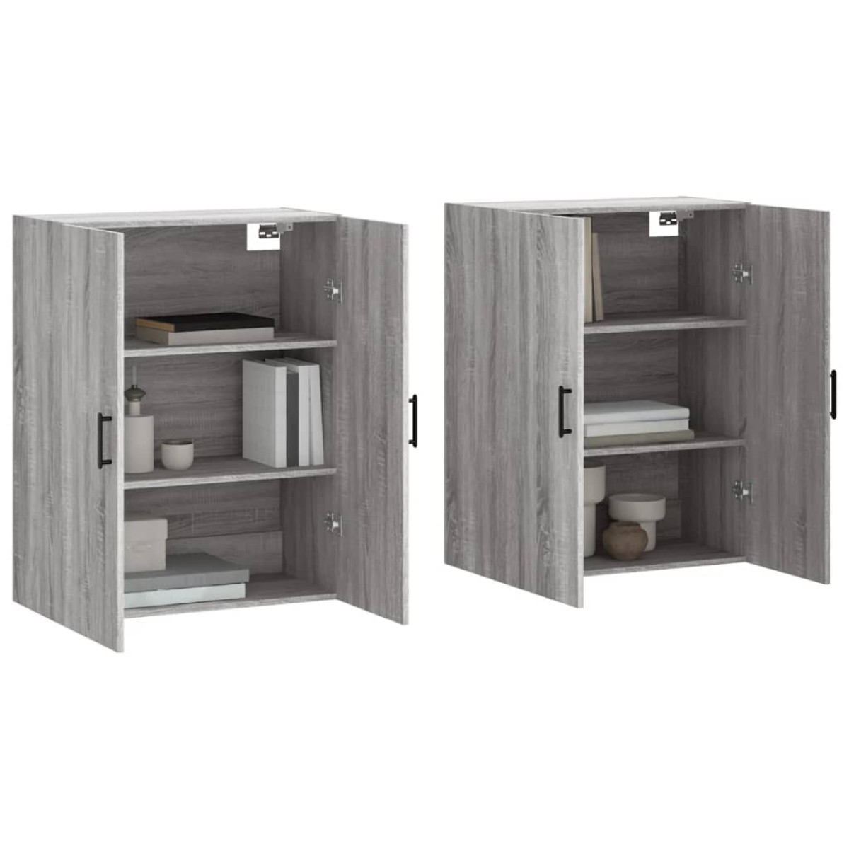 vidaXL Ντουλάπια Τοίχου 2 τεμ. Γκρι Sonoma 69,5 x 34 x 90 εκ.