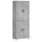vidaXL Ντουλάπι Γκρι Σκυροδέματος 69,5x34x180 εκ. Επεξεργασμένο Ξύλο