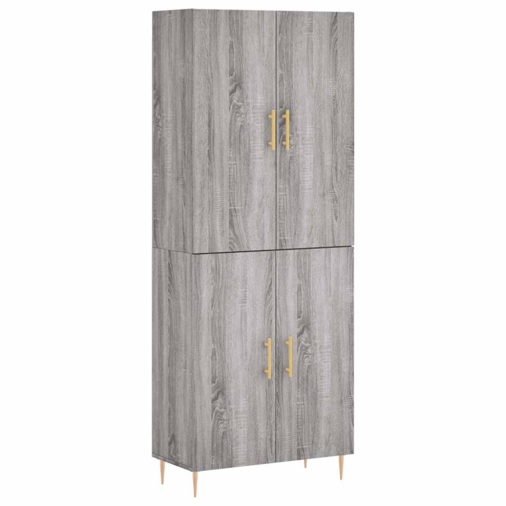 vidaXL Ντουλάπι Γκρι Sonoma 69,5 x 34 x 180 εκ. Επεξεργασμένο Ξύλο