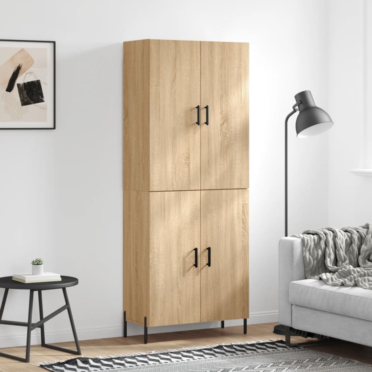 vidaXL Ντουλάπι Sonoma δρυς 69,5 x 34 x 180 εκ. από Επεξεργασμένο Ξύλο