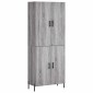 vidaXL Ντουλάπι Γκρι Sonoma 69,5 x 34 x 180 εκ. Επεξεργασμένο Ξύλο