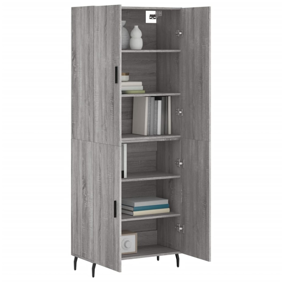 vidaXL Ντουλάπι Γκρι Sonoma 69,5 x 34 x 180 εκ. Επεξεργασμένο Ξύλο