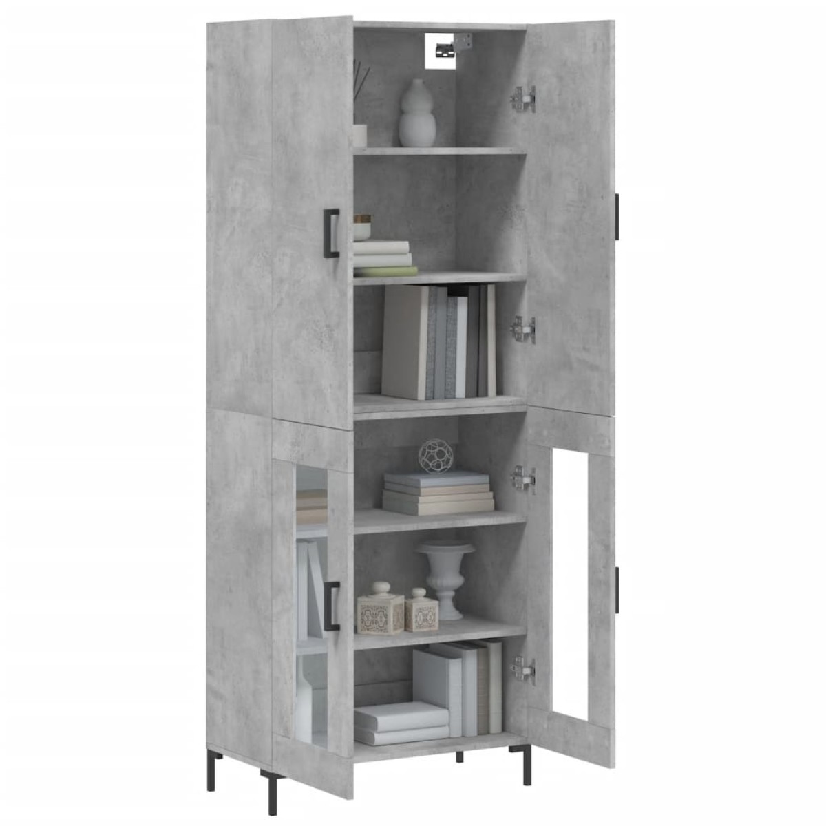 vidaXL Ντουλάπι Γκρι Σκυροδέματος 69,5x34x180 εκ. Επεξεργασμένο Ξύλο