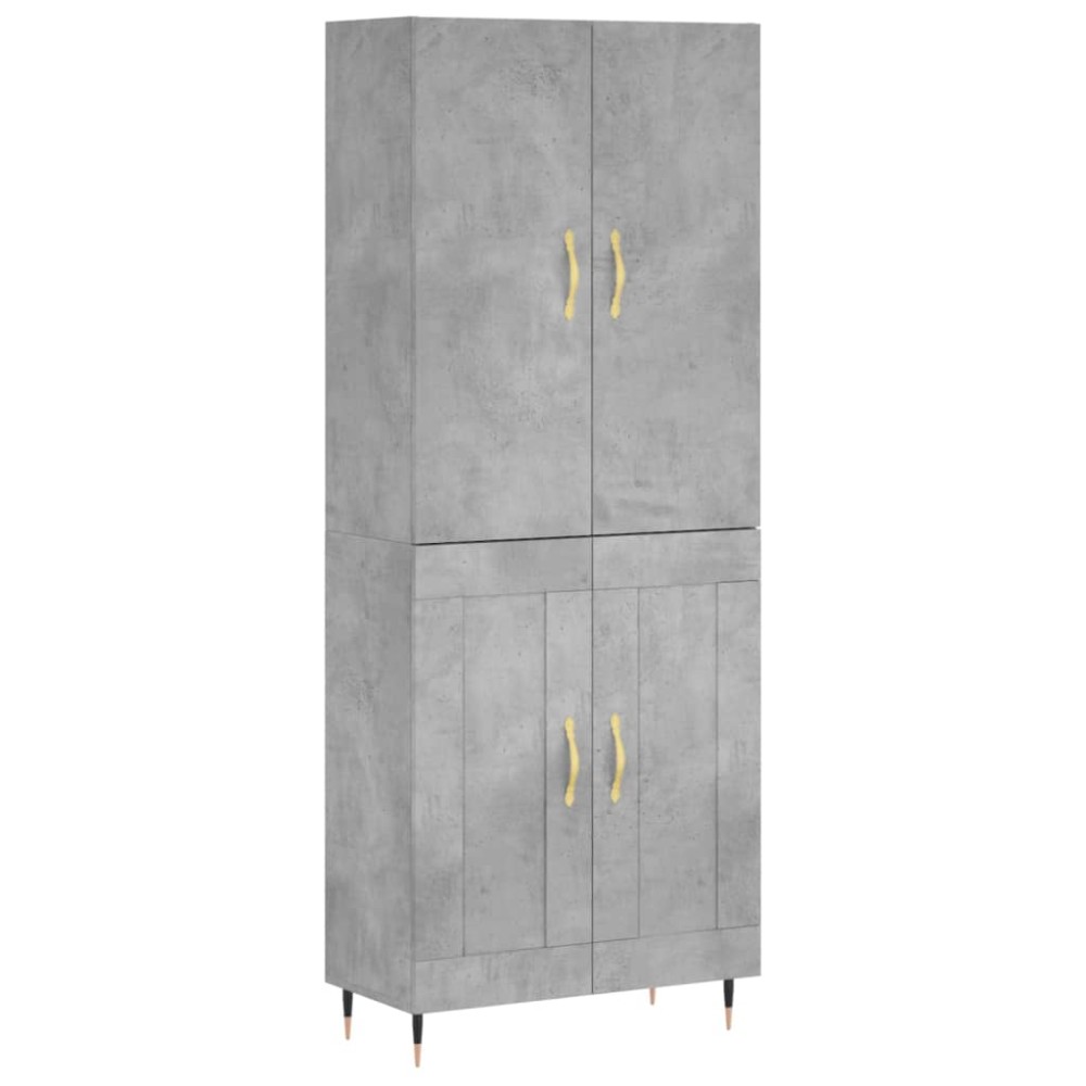 vidaXL Ντουλάπι Γκρι Σκυροδέματος 69,5x34x180 εκ. Επεξεργασμένο Ξύλο
