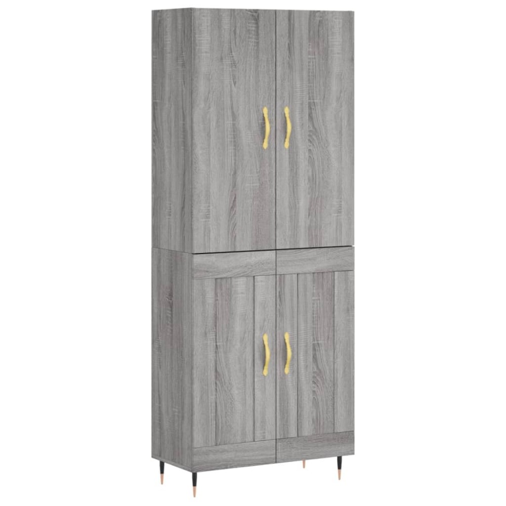vidaXL Ντουλάπι Γκρι Sonoma 69,5 x 34 x 180 εκ. Επεξεργασμένο Ξύλο
