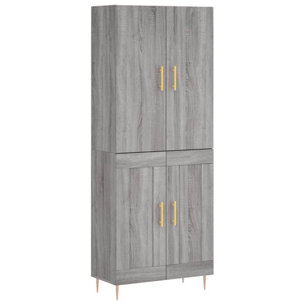vidaXL Ντουλάπι Γκρι Sonoma 69,5 x 34 x 180 εκ. Επεξεργασμένο Ξύλο