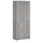 vidaXL Ντουλάπι Γκρι Sonoma 69,5 x 34 x 180 εκ. Επεξεργασμένο Ξύλο