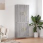 vidaXL Ντουλάπι Γκρι Sonoma 69,5 x 34 x 180 εκ. Επεξεργασμένο Ξύλο