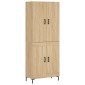 vidaXL Ντουλάπι Sonoma δρυς 69,5 x 34 x 180 εκ. από Επεξεργασμένο Ξύλο