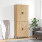 vidaXL Ντουλάπι Sonoma δρυς 69,5 x 34 x 180 εκ. από Επεξεργασμένο Ξύλο