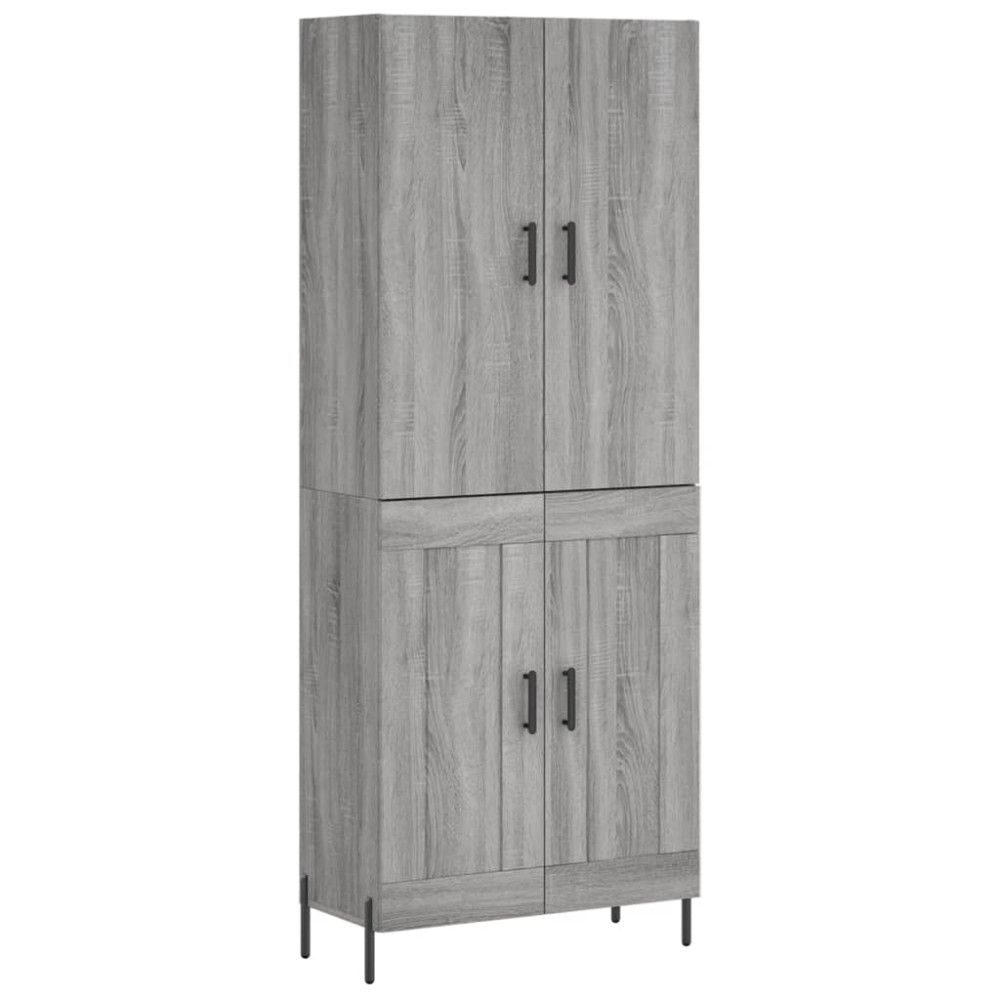 vidaXL Ντουλάπι Γκρι Sonoma 69,5 x 34 x 180 εκ. Επεξεργασμένο Ξύλο