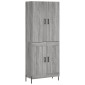 vidaXL Ντουλάπι Γκρι Sonoma 69,5 x 34 x 180 εκ. Επεξεργασμένο Ξύλο