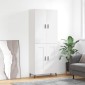 vidaXL Ντουλάπι Λευκό 69,5x34x180 εκ. από Επεξεργασμένο Ξύλο