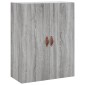 vidaXL Ντουλάπι Γκρι Sonoma 69,5 x 34 x 180 εκ. Επεξεργασμένο Ξύλο