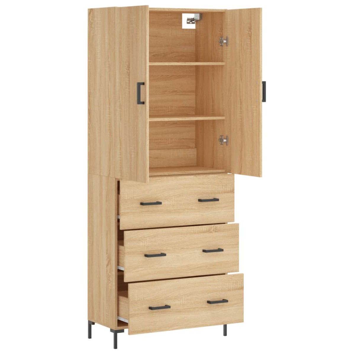 vidaXL Ντουλάπι Sonoma δρυς 69,5 x 34 x 180 εκ. από Επεξεργασμένο Ξύλο