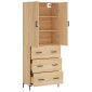 vidaXL Ντουλάπι Sonoma δρυς 69,5 x 34 x 180 εκ. από Επεξεργασμένο Ξύλο
