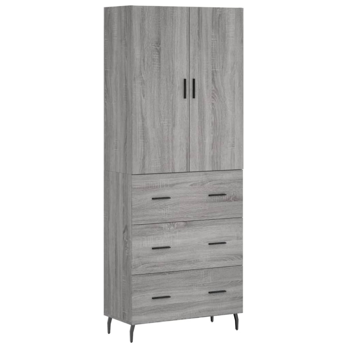 vidaXL Ντουλάπι Γκρι Sonoma 69,5 x 34 x 180 εκ. Επεξεργασμένο Ξύλο