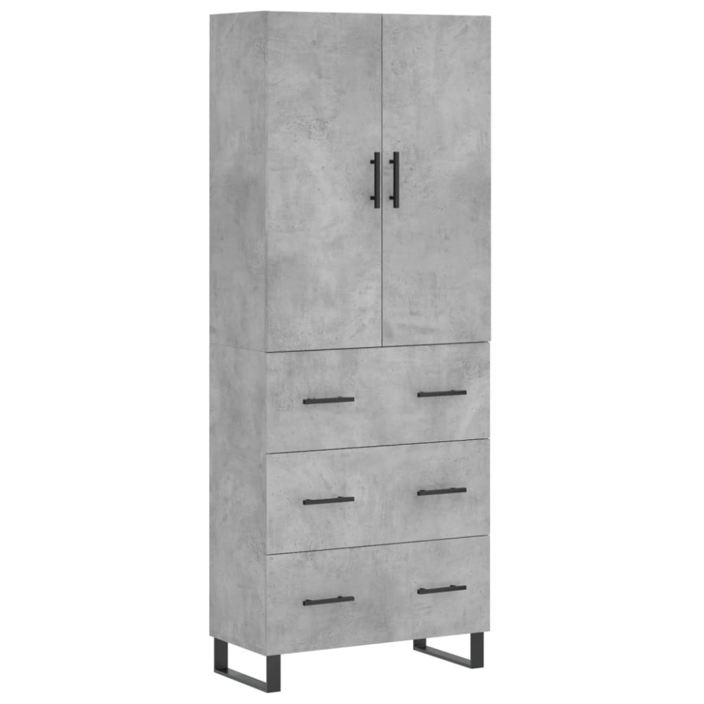 vidaXL Ντουλάπι Γκρι Σκυροδέματος 69,5x34x180 εκ. Επεξεργασμένο Ξύλο