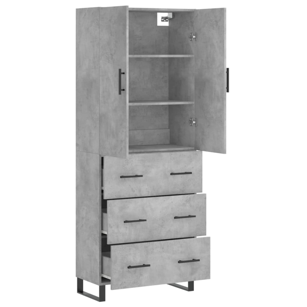 vidaXL Ντουλάπι Γκρι Σκυροδέματος 69,5x34x180 εκ. Επεξεργασμένο Ξύλο