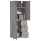 vidaXL Ντουλάπι Γκρι Sonoma 69,5 x 34 x 180 εκ. Επεξεργασμένο Ξύλο