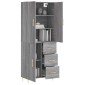 vidaXL Ντουλάπι Γκρι Sonoma 69,5 x 34 x 180 εκ. Επεξεργασμένο Ξύλο