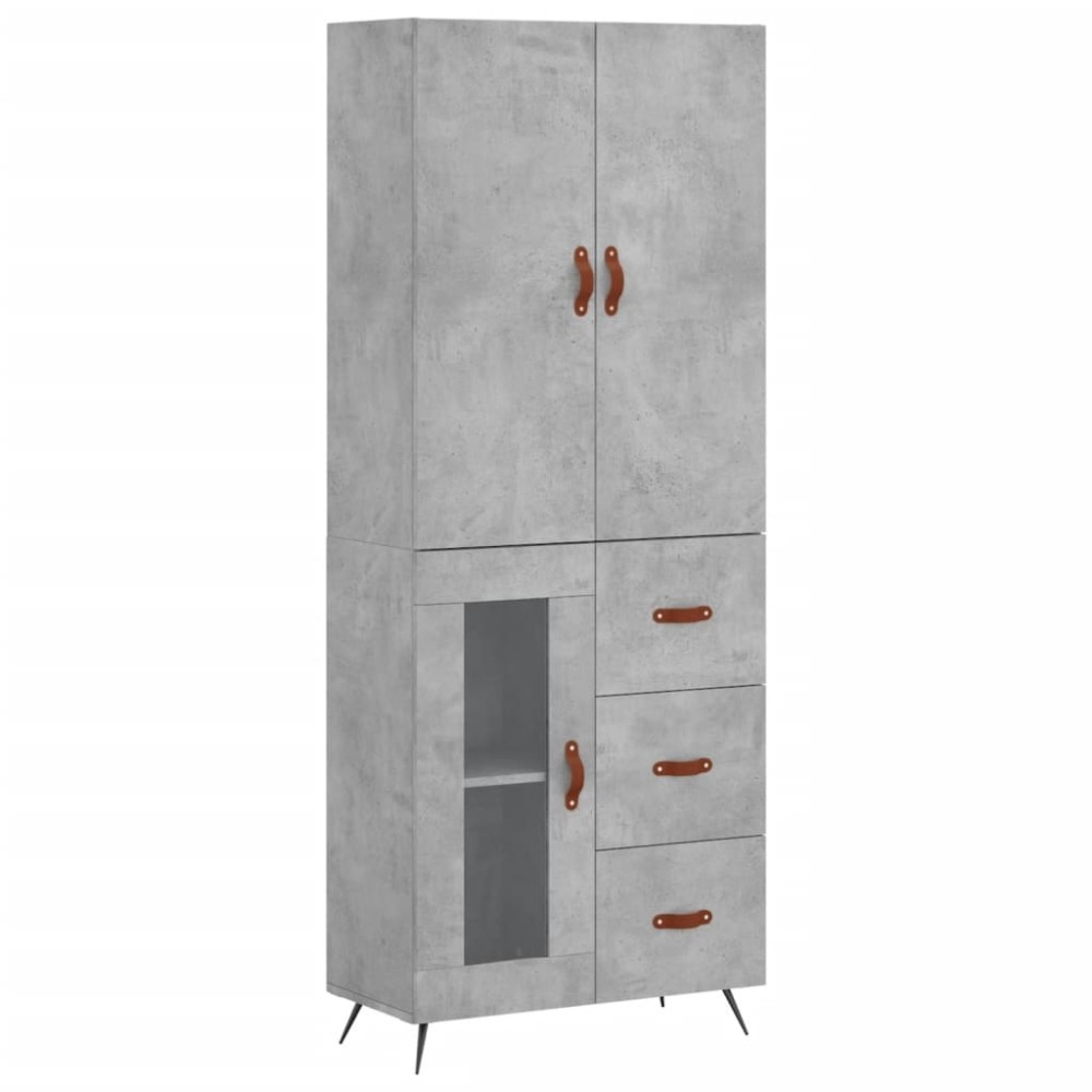 vidaXL Ντουλάπι Γκρι Σκυροδέματος 69,5x34x180 εκ. Επεξεργασμένο Ξύλο