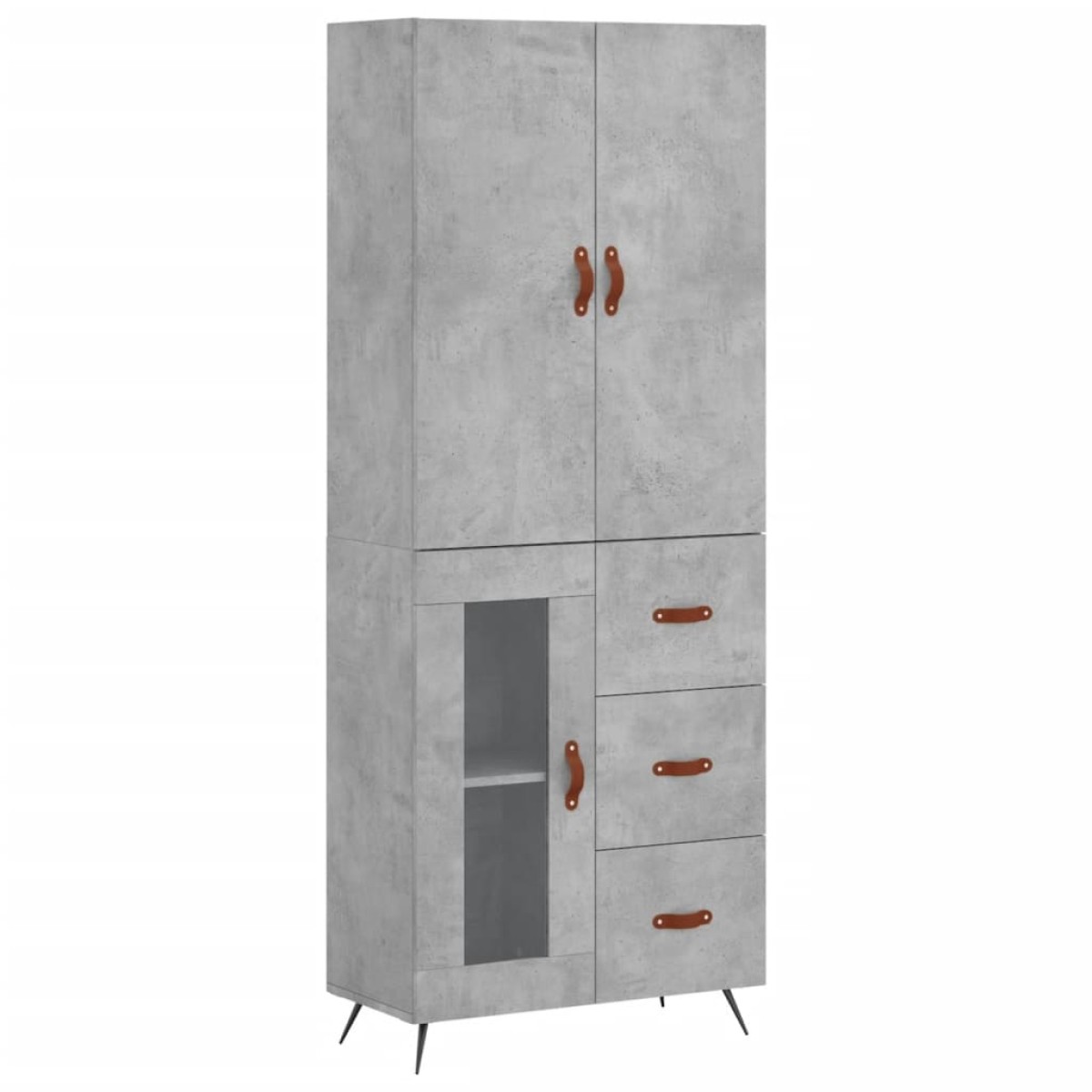 vidaXL Ντουλάπι Γκρι Σκυροδέματος 69,5x34x180 εκ. Επεξεργασμένο Ξύλο