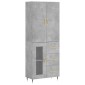vidaXL Ντουλάπι Γκρι Σκυροδέματος 69,5x34x180 εκ. Επεξεργασμένο Ξύλο