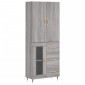 vidaXL Ντουλάπι Γκρι Sonoma 69,5 x 34 x 180 εκ. Επεξεργασμένο Ξύλο