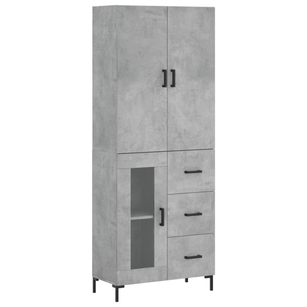 vidaXL Ντουλάπι Γκρι Σκυροδέματος 69,5x34x180 εκ. Επεξεργασμένο Ξύλο