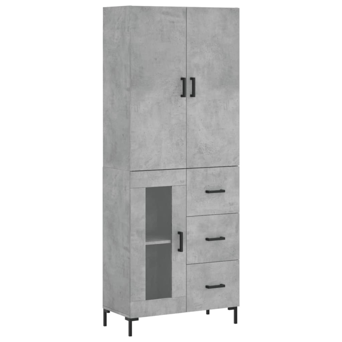 vidaXL Ντουλάπι Γκρι Σκυροδέματος 69,5x34x180 εκ. Επεξεργασμένο Ξύλο