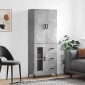 vidaXL Ντουλάπι Γκρι Σκυροδέματος 69,5x34x180 εκ. Επεξεργασμένο Ξύλο