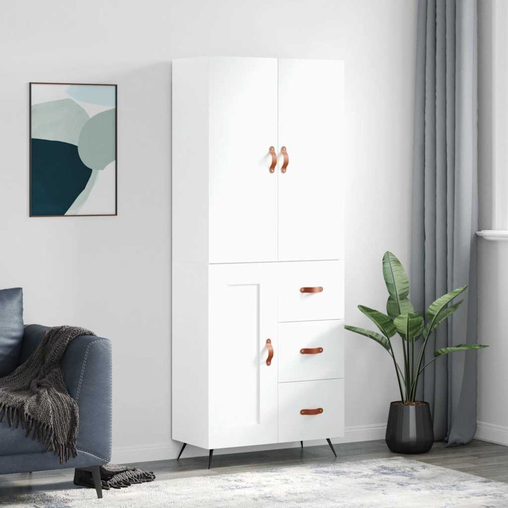 vidaXL Ντουλάπι Λευκό 69,5x34x180 εκ. από Επεξεργασμένο Ξύλο
