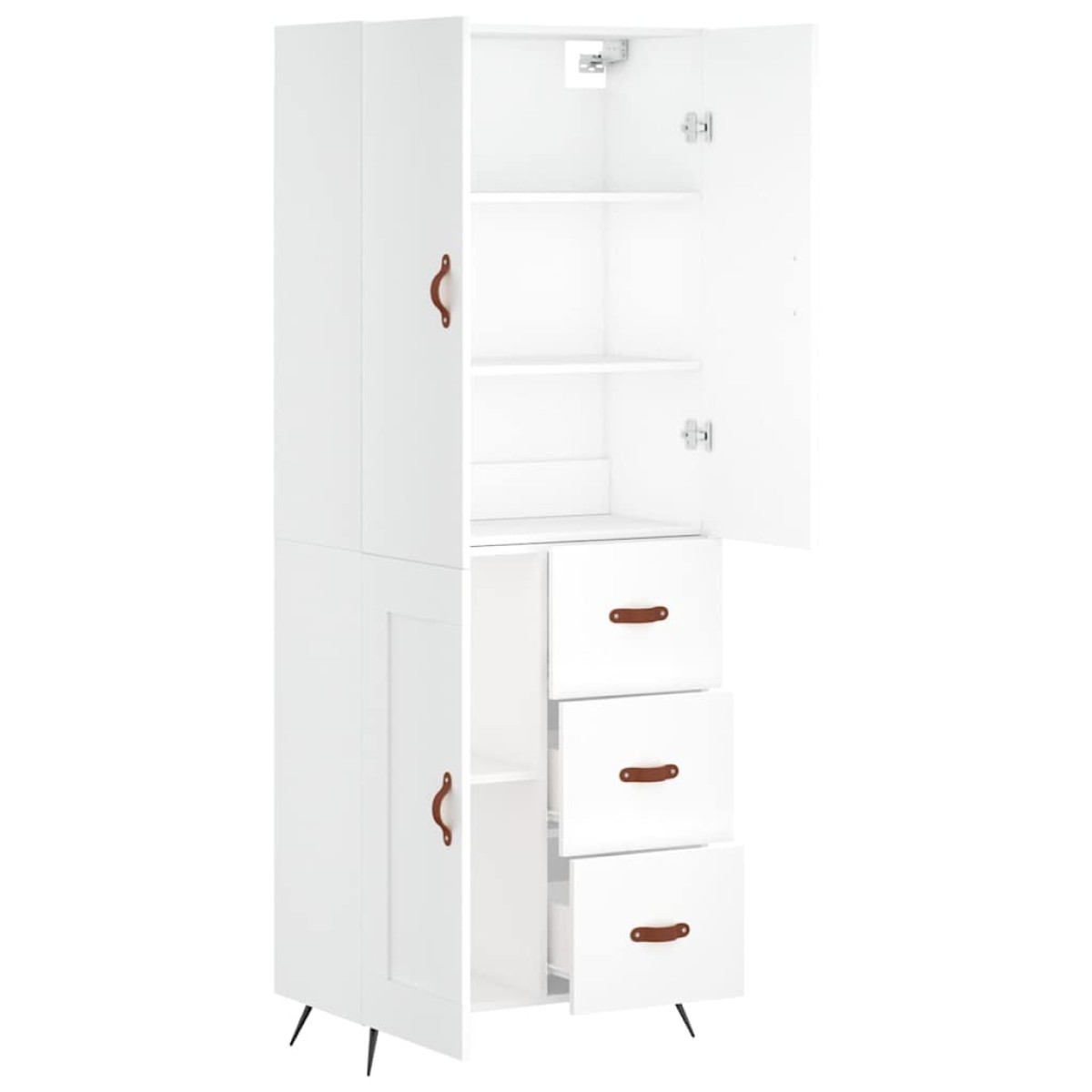 vidaXL Ντουλάπι Λευκό 69,5x34x180 εκ. από Επεξεργασμένο Ξύλο