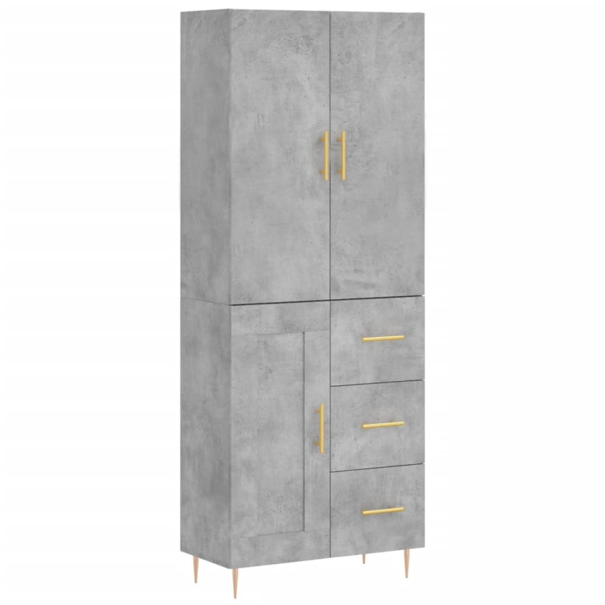 vidaXL Ντουλάπι Γκρι Σκυροδέματος 69,5x34x180 εκ. Επεξεργασμένο Ξύλο