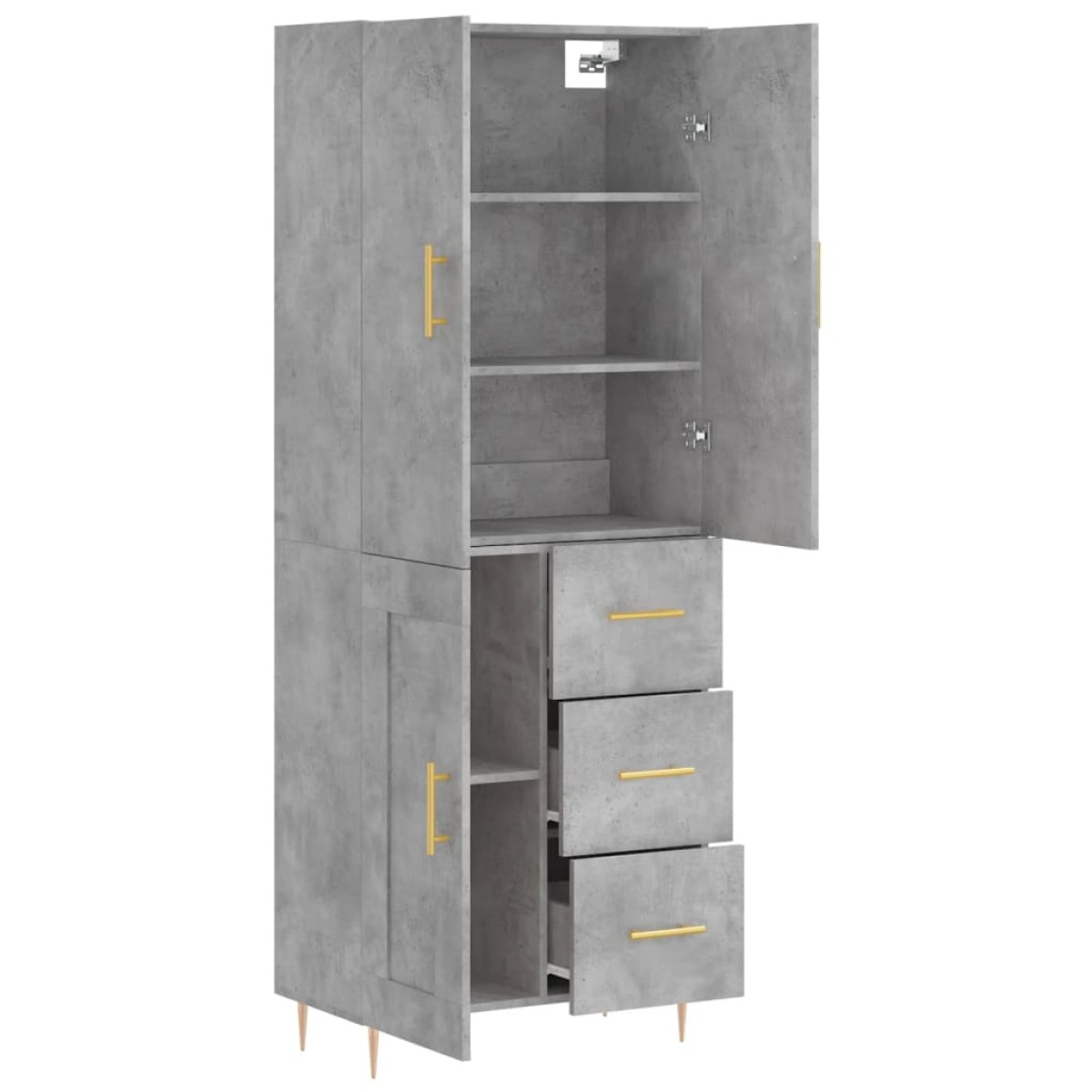 vidaXL Ντουλάπι Γκρι Σκυροδέματος 69,5x34x180 εκ. Επεξεργασμένο Ξύλο